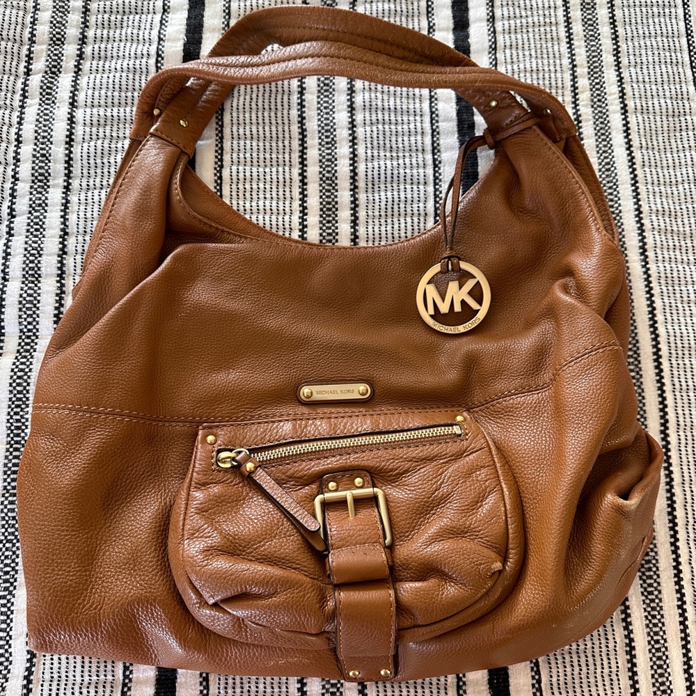 Michael Kors brown leather shoulder bag